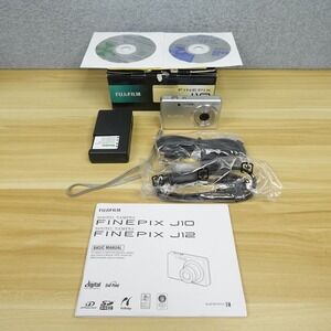 Fujifilm Digital Camera FinePix J10 8.2MP w/ 2 Batteries, Charger, Cables Tested